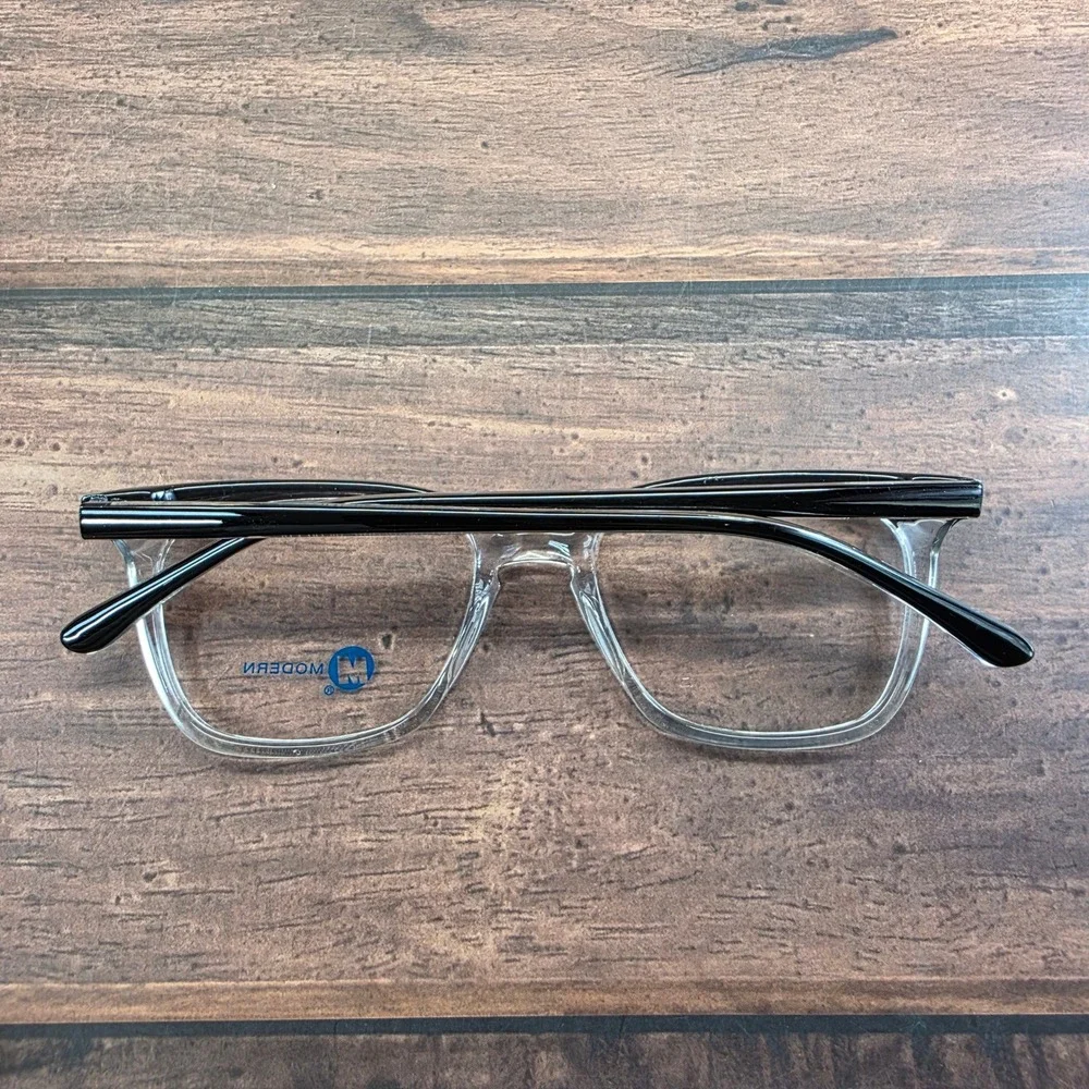 Modern Welcome Eyeglasses‎ Crystal Black Square Frame 49/19/140 Demo Lenses